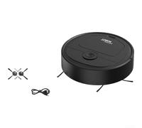 Mini robot aspirateur pour nettoyage du sol domestique 3 en 1 aspirateur de balayage alimenté par USB avec batterie 300 mAh (noir)