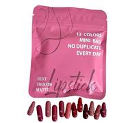 Mini rouge à lèvres - 12 couleurs - En velours mat - Ne décolore pas - Imperméable - Pour mère, épouse, petite amie