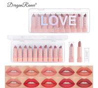 Mini Rouge À Lèvres Mat,Coffret Cadeau,10 Couleurs,Finition Velours Saturé,Maquillage Longue Tenue Pour Les Lèvres,Hydratant Toute La Journée.Dr80.Taille Réelle