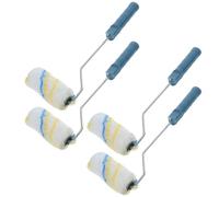 Mini Rouleau à Peinture 4 Pouces Blanc, Poignée Ergonomique Fibre | Petits Angles, Cadre Stable sans Peluches, Anti-dépôt, Accessoire Peinture, Outil Pratique Couleur Aléatoire