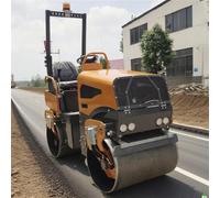 Mini rouleau hydraulique pour routes - Petit rouleau vibrant à double tambour pour petits projets de route et de stationnement, idéal pour l'aménagement paysager et les travaux routiers