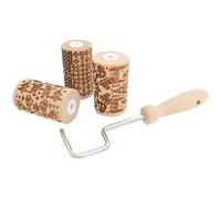 Mini rouleaux interchangeables - SCRAPCOOKING - Lot de 3 - Bois - Motif Noël