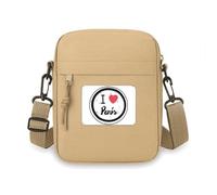 Mini sac à bandoulière avec inscription « I Love Paris » pour téléphone portable