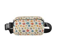 Mini sac à bandoulière avec sangle réglable pour voyage, gym, travail, Poisson hawaïen et algues Puffer, 1 Size