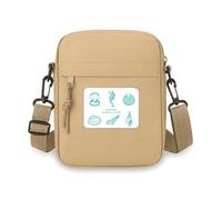 Mini sac à bandoulière bleu hippocampe avec motif vie marine pour téléphone portable