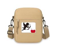 Mini sac à bandoulière Cupidon Ange rouge avec motif cœur pour téléphone portable