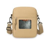 Mini sac à bandoulière gris ciment acajou ornement pour téléphone portable