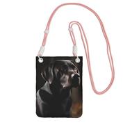 Mini sac à bandoulière imperméable pour téléphone portable avec sangle réglable et motif labrador noir pour femme et homme