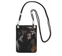 Mini sac à bandoulière imperméable pour téléphone portable avec sangle réglable et motif labrador noir pour femme et homme