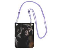 Mini sac à bandoulière noir labrador pour téléphone portable et homme - Imperméable - Avec sangle réglable - Pochette de voyage pour téléphone portable - Violet - Taille unique