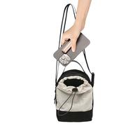 Mini sac à bandoulière - Petit porte-documents pour passeport unisexe - Sac compact pour téléphone portable pour le sport, les voyages, les trajets et les activités de plein air, crème, Voir