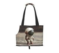 Mini sac à bandoulière pliable et portable imprimé astronaute, adapté pour transporter de petits animaux de compagnie