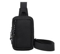 Mini sac à bandoulière pour homme - Sac à bandoulière tendance pour téléphone - Sacs à bandoulière en toile pour garçon - Petite pochette mobile pour les sorties, noir, Taille unique