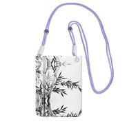Mini sac à bandoulière pour téléphone portable et smartphone Motif arbre de bambou, violet, Taille unique