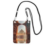 Mini sac à bandoulière pour téléphone portable et smartphone Motif peinture de site historique, Noir , Taille unique