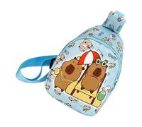 Mini sac à dos à bandoulière pour filles Motif dessin animé, Bleu, Beauté de masse