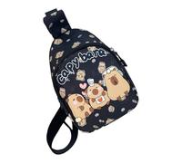 Mini sac à dos à bandoulière pour filles Motif dessin animé, Noir/blanc, Beauté de masse