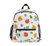 Mini sac à dos blanc à motif floral et feuilles d'automne pour garçons et filles, Feuilles d'automne florales blanches, Small, Sacs à dos cool imprimé football