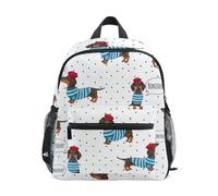 Mini sac à dos blanc avec motif teckel mignon pour filles et garçons, Chiens Teckels mignons blancs, Small, Sacs à dos cool imprimé football