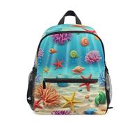 Mini sac à dos coloré avec coquillages sous-marins pour tout-petits, garçons et filles, Coquilles sous-marines colorées, Medium, Sacs à dos cool imprimé football