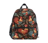 Mini sac à dos coq doré, rouge et vert pour tout-petits filles garçons, Coqs Or Rouge Vert, Medium, Sacs à dos cool imprimé football