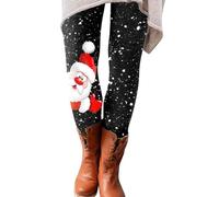 Mini Sac à Dos Hommes Élastique Femmes Noël Leggings Imprimé Décontracté Long Tout Jeu Bateau Pantalons Minces Chaîne Épaule, Noir , S