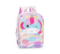 Mini sac à dos Mofumofu Licorne École pour fille Dim. 23 x 30 x 10 cm + cadeau porte-clés paillettes