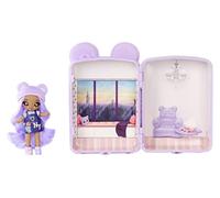 Mini Sac À Dos Na Na Na Surprise Chambre À Coucher avec la Poupée Mannequin Lizzy York - Sac À Dos Ourson Violet Pelucheux- pour Enfants et collectionneurs, à partir de 5 Ans
