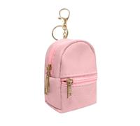 Mini sac à dos porte-clés en cuir synthétique avec fermeture éclair pour femme, carte de clés, rouge à lèvres, casque, sac à cosmétiques, sac de maquillage, poche pour clés, rose, Porte-clés Mini sac