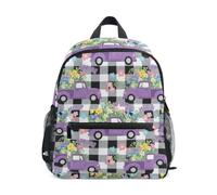 Mini sac à dos pour filles et garçons Motif camion Violet, Camion Violet Fleur Colorée, Small, Sacs à dos cool imprimé football