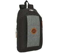 BLACKFIT8 OLD SCHOOL - Mini sac à dos pour un usage quotidien, idéal pour les enfants de différents âges, confortable et polyvalent, qualité et résistance, 22 x 10 x 39 cm, Noir/Gris, M, Décontracté
