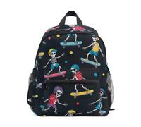 Mini sac à dos squelettes ludiques noirs pour filles et garçons, Squelettes ludiques noirs, Medium, Sacs à dos cool imprimé football