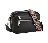Mini sac à main à bandoulière pour femme, sac à main en cuir, petit sac à main pour femme, Noir/blanc, Beauté de masse