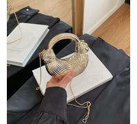 Mini sac à main de luxe pour femmes, nouvelle marque de créateur, sangle tressée dorée, pochette de soirée, mode unique, meilleur petit sac à chaîne et porte-monnaie pour dames GéométriquePMMA