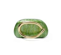 Mini sac à main en acrylique pour femme - Sac à main vintage avec chaîne pour fête de mariage, bal de fin d'année (vert avec métal)
