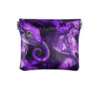 Mini sac à main en cuir pour femme avec motif serpent violet fluorescent vert