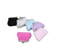 Mini sac à main pochette pochette pour pièces de monnaie petite poche pour femmes impression porte-monnaie mignon portefeuilles moraillon zéro portefeuille sacs Monedero, Bleu/motif pois, Taille