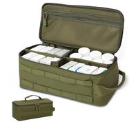 Mini sac à médicaments portable, sac d'urgence, sac de premiers secours, pilulier, sac de rangement pour la maison, l'extérieur, les voyages d'urgence, le bureau (vert militaire)