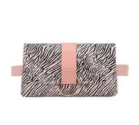 Mini Sac Banane 2 en 1 à Rayures léopard, Porte-Monnaie, Sac Ceinture for Femme, Sac for téléphone Portable, Sac Banane à Rabat en Cuir Sac Banane(Zebra Pattern-Pink)