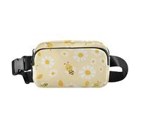 Mini sac banane avec sangle réglable - Joli sac à bandoulière pour passeport - Motif abeilles volantes - Bonne chance - Pour femmes, hommes, adolescents - Pour cyclisme, randonnée, gym, Flying Bees
