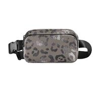 Mini sac banane avec sangle réglable, sac banane tendance peau de léopard, texture élégante, effet aluminium, pour femme et homme, pour voyage, shopping, course à pied, Peau de léopard élégante effet
