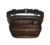 Mini sac banane carré en bois marron double couche réglable pour exercice, course à pied, voyage, randonnée, noir, One Size