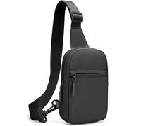 Mini sac banane convertible - Sac banane pour femme - Sac banane élégant - Sac à bandoulière unisexe pour homme - Noir - Sangle étendue de 157,5 cm - Taille extra grande - Sac ceinture en nylon -