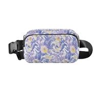 Mini sac banane doré avec sangle réglable pour voyage, shopping, Aquarelle Floral Botanique Boho Aquarelle, 1 Size