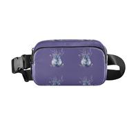 Mini sac banane mignon avec sangle réglable pour voyage, salle de sport, travail, vase à fleurs violettes aquarelle, Vase à fleurs violettes aquarelle, 1 Size