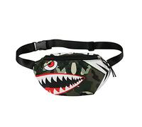 Mini sac banane pour enfant garçon et fille Motif requin de dessin animé Taille unique