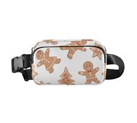 Mini sac banane tendance avec sangle réglable pour cyclisme, randonnée, gym, pain d'épices, flocons de neige, arbres de Noël, Bonhomme en pain d'épice Flocons de neige Arbres de Noël, 1 Size