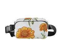 Mini sac banane tendance avec sangle réglable pour voyage, gym, travail, Soucis jaunes blancs, 1 size