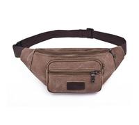 Mini sac banane unisexe avec sangle réglable pour le shopping, la randonnée, les voyages, marron, sac banane