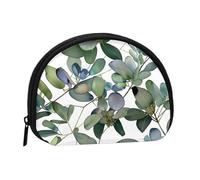 Mini sac de rangement avec feuilles d'eucalyptus vert, petit portefeuille porte-monnaie avec mini fermeture éclair, sac à monnaie et clés, vous pouvez galement ranger tous les petits objets que vous